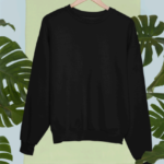 Black 350 GSM 100% Cotton Fleece Sweatshirt