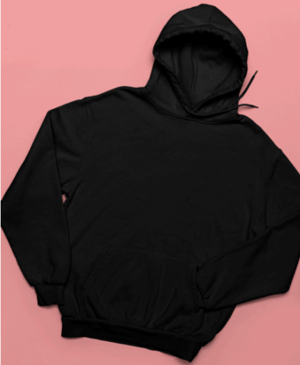 Black 350 GSM 100% Cotton Fleece Hoodie